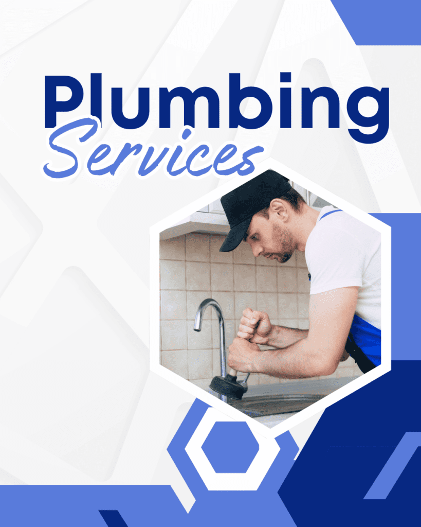 Plumber fixing kitchen sink with plunger, plumbing services.