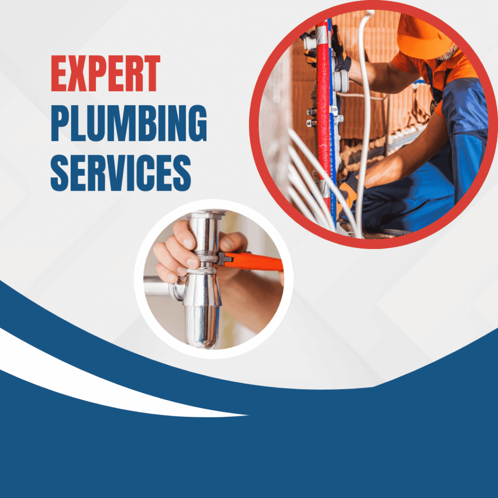Professional plumbing services in action, fixing pipes.