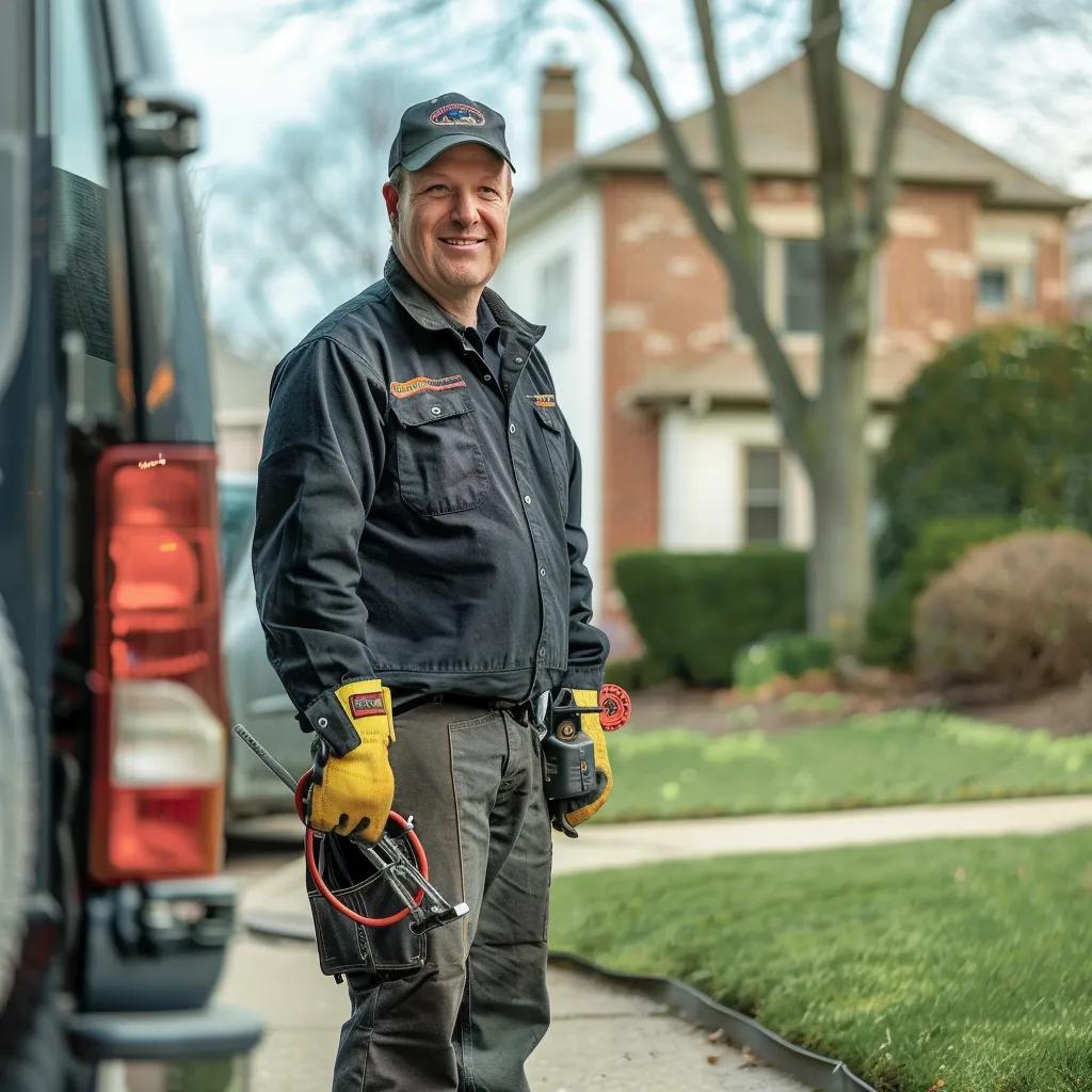 Emergency plumber ready to assist in Grosse Pointe with service van