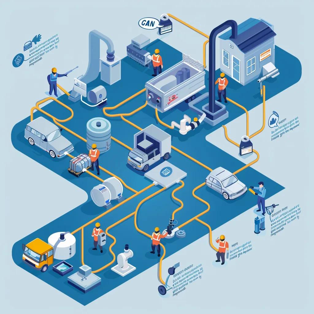 Step-by-step illustration of emergency plumbing response process from customer call to technician arrival