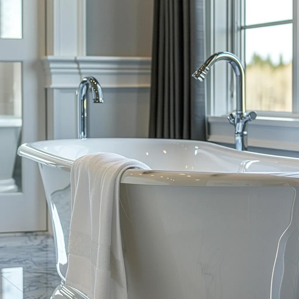 Well-maintained bathroom with modern plumbing fixtures, emphasizing residential plumbing services