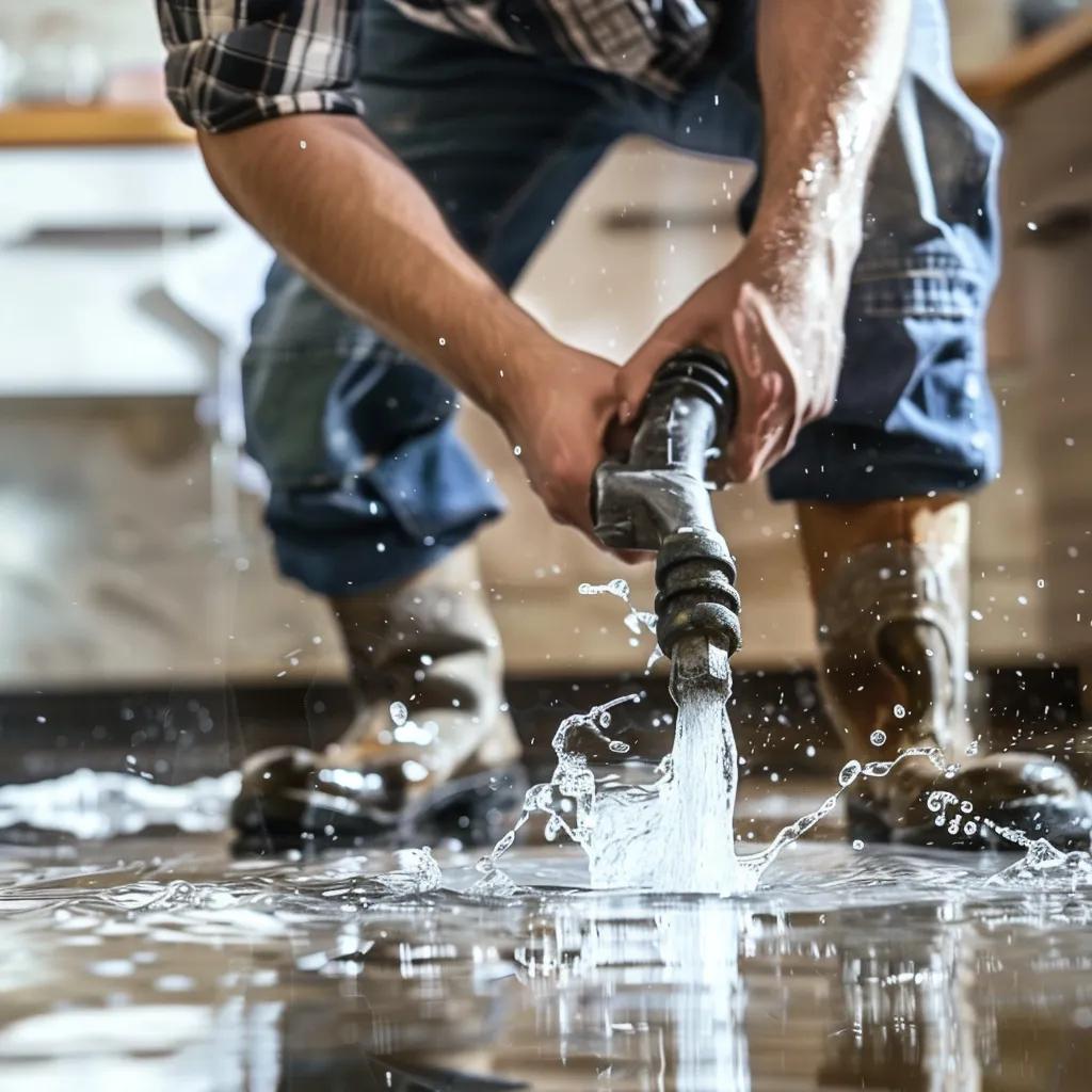 Plumber responding to a burst pipe emergency, showcasing the importance of emergency plumbing services