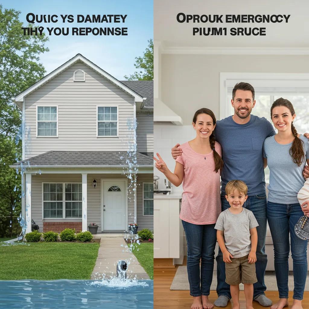 Comparison of water damage from delayed plumbing response versus benefits of quick emergency plumbing service