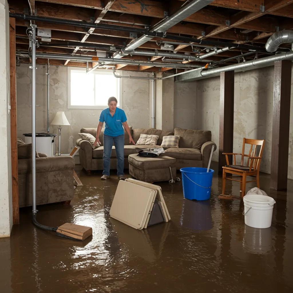 Flooded basement illustrating the urgency of plumbing emergencies requiring immediate response