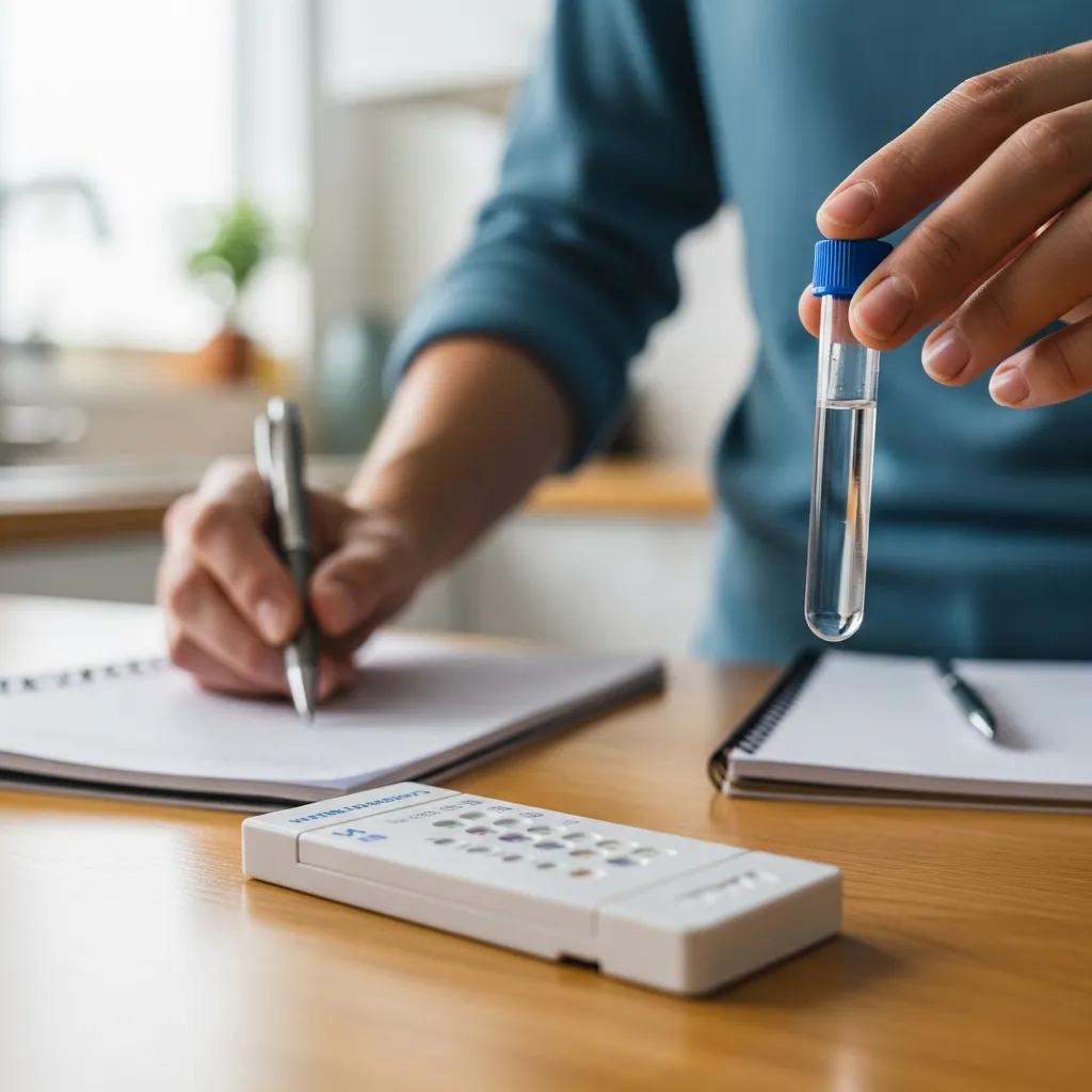 Close-up of a home water testing kit on a counter to show how simple screening works