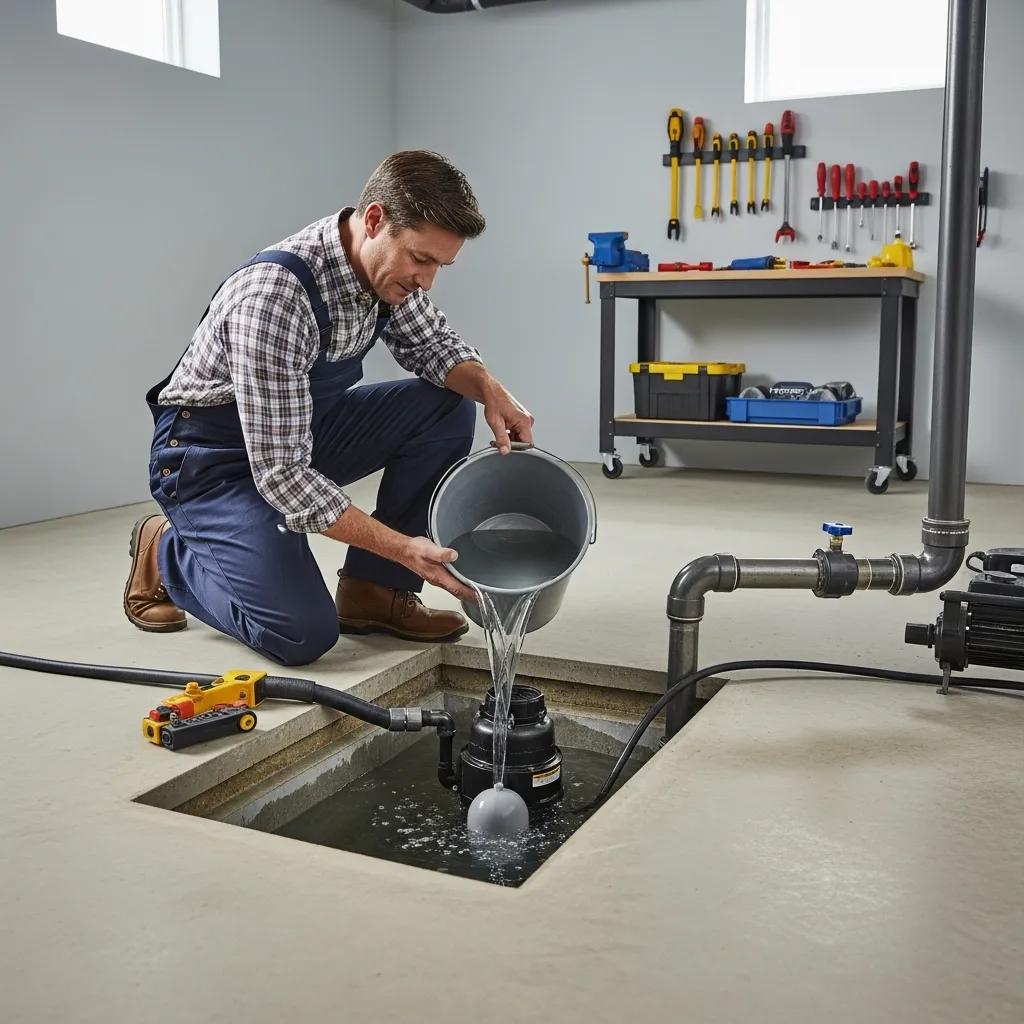 Homeowner flushing a water heater during spring maintenance