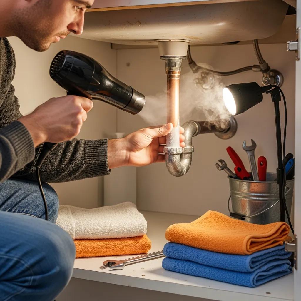 Using a hair dryer to safely thaw a frozen pipe &mdash; safe DIY thawing