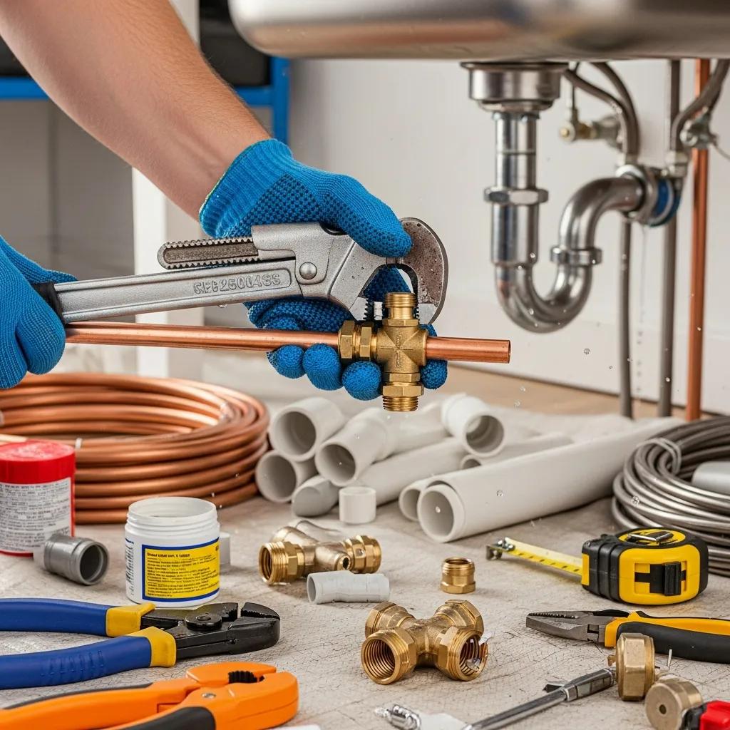 Close-up of a plumber's hands using tools — a look at what goes into plumbing estimates
