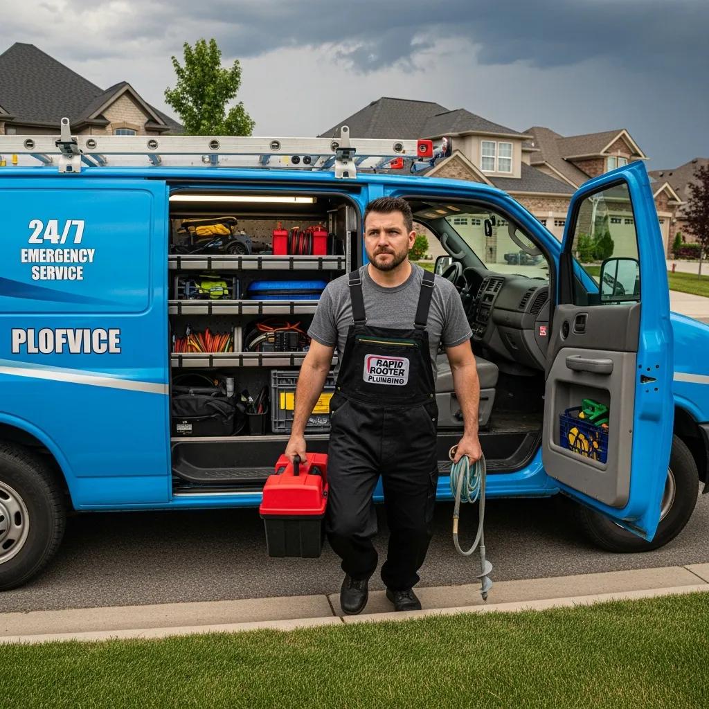 On-call plumber responding to an emergency, illustrating quick response and readiness