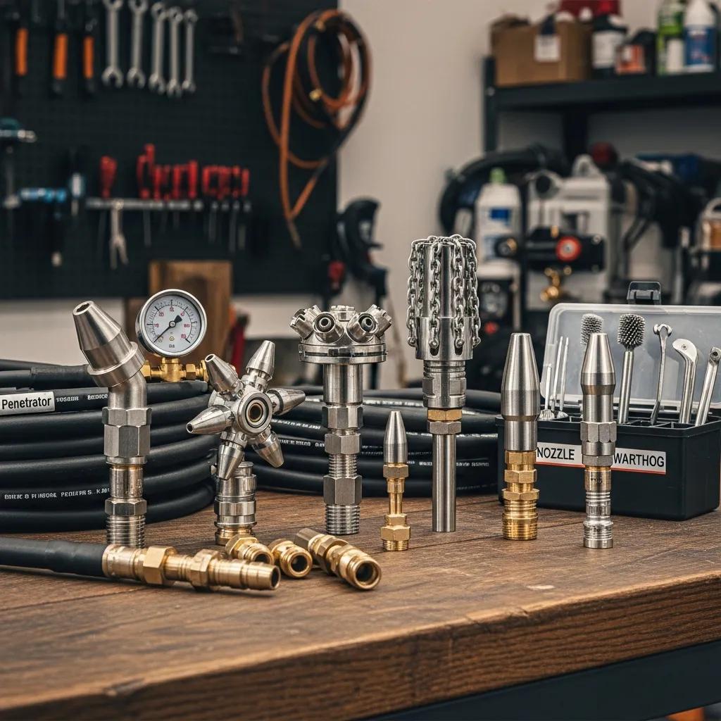 Selection of hydro jetting nozzles and high‑pressure equipment