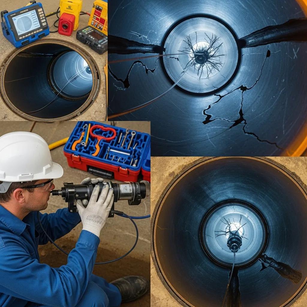 Technician running a sewer camera inspection to assess pipe condition